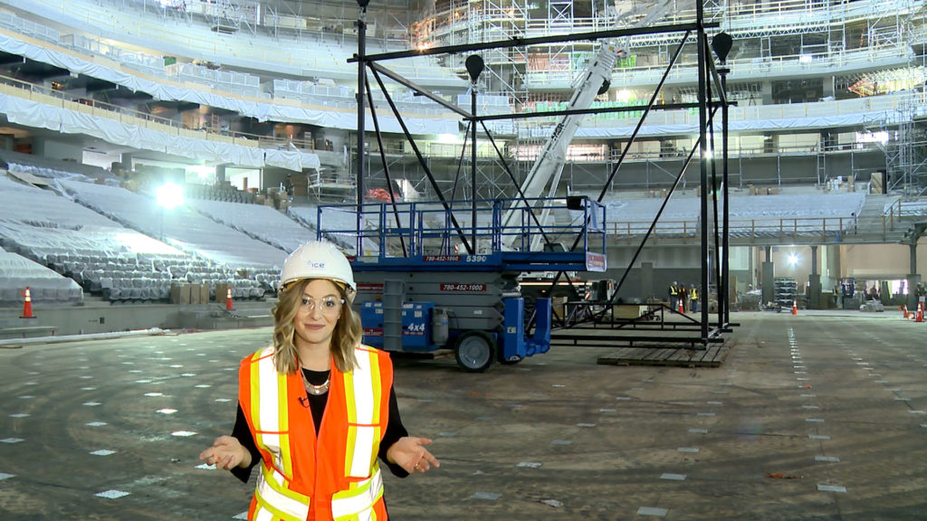 Scoreboard Rigging Scoreboard Installation Begins | Rogers Place