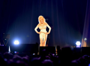 Dolly Parton on stage at Rogers Place Saturday, September 17. Photo by: Andy Devlin / Edmonton Oilers