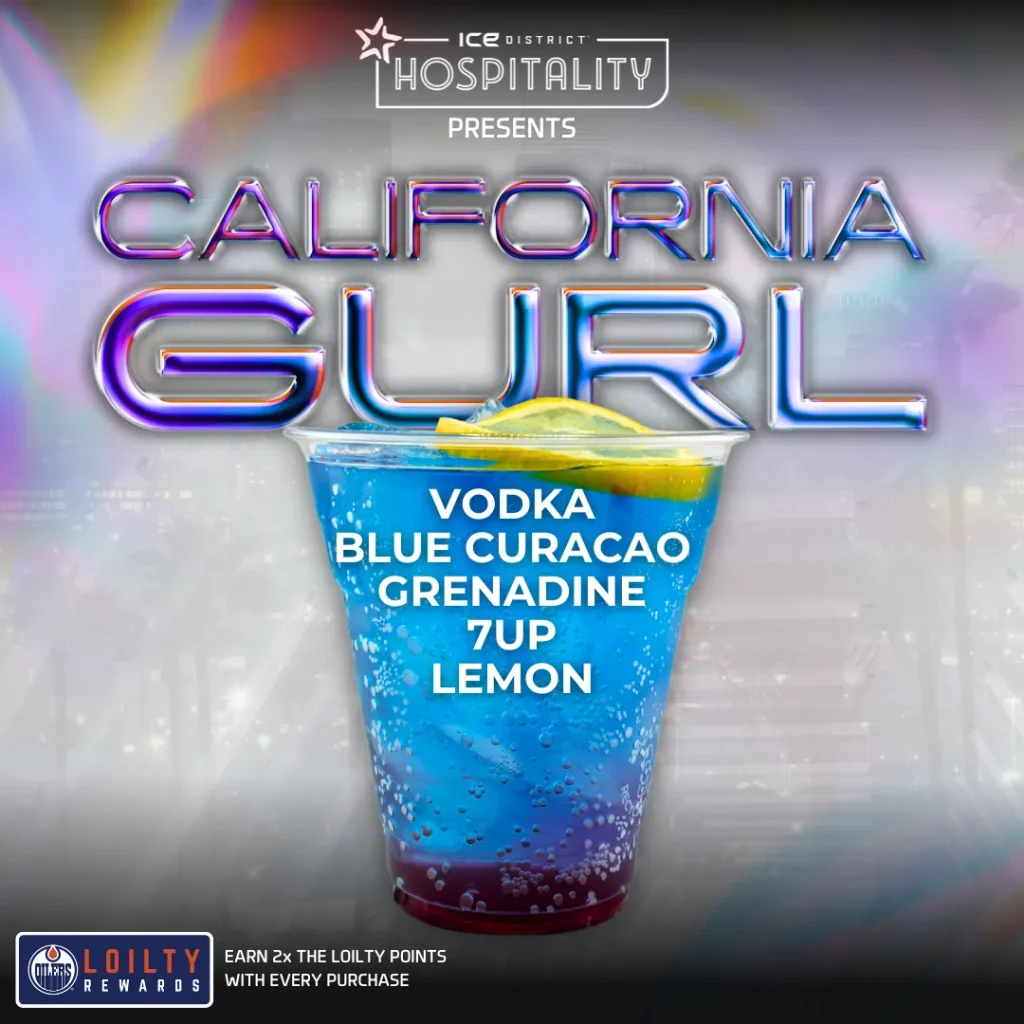 Featured Drink: California Gurl - Vodka, Blue-Curacao, Grenadine, 7-Up, Lemon
