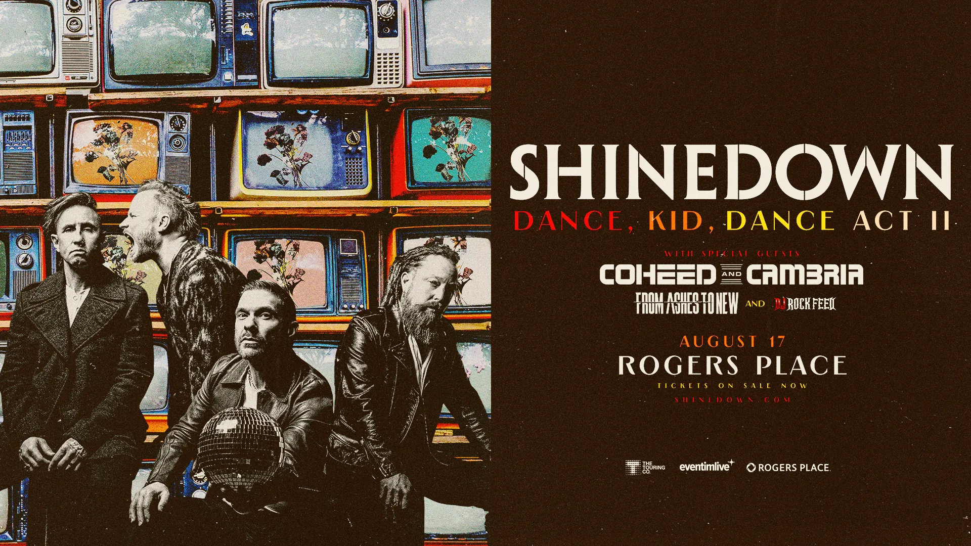 Shinedown August 17 2026 Rogers Place Shinedown AB Tickets Now
